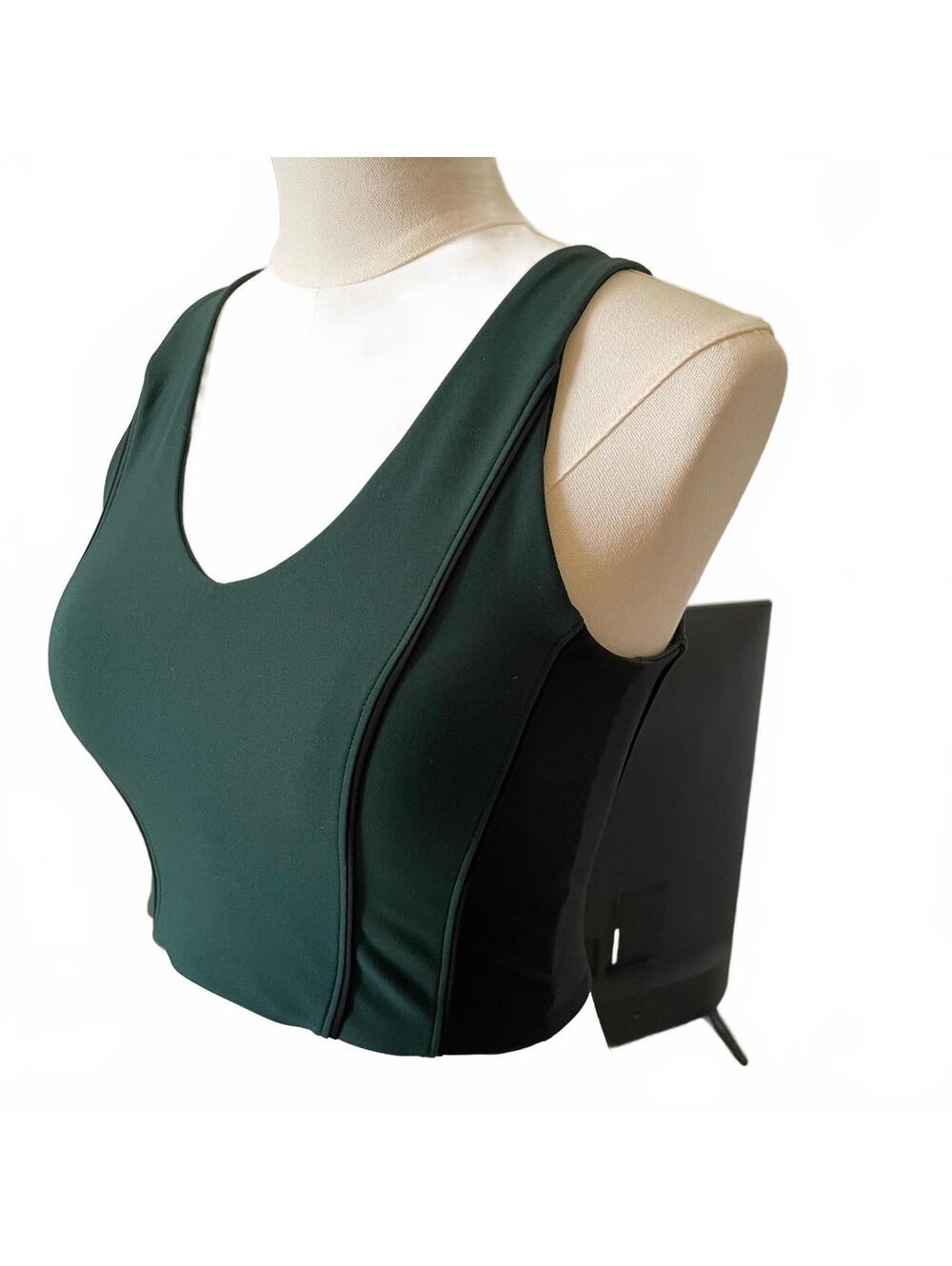 YPB Women's green and Black Sleeveless Button-Up Tank Top small